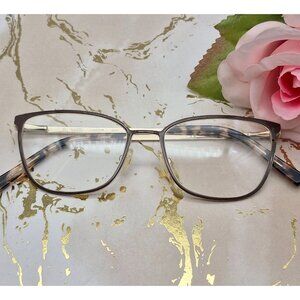 FLOWER Drew Barrymore Women’s Gold Eyeglasses Frames 51-16-145mm Lindsay Cat Eye